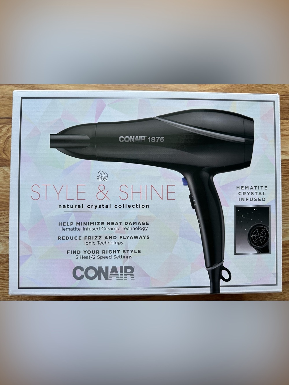 CONAIR 1875 Black Hair Dryer - Style & Shine